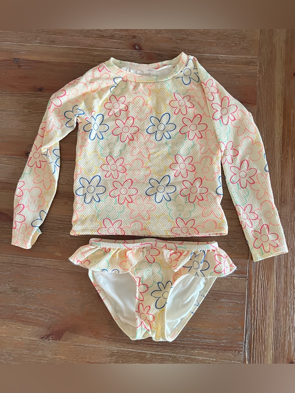 Old Navy Toddler Girls 2piece Rash Guard Floral Swimsuit  - 5T